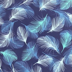 Foulard PLUMES Marine - 100% Soie