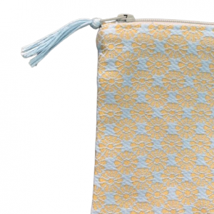 Pochette en Coton Fleurs Bleues