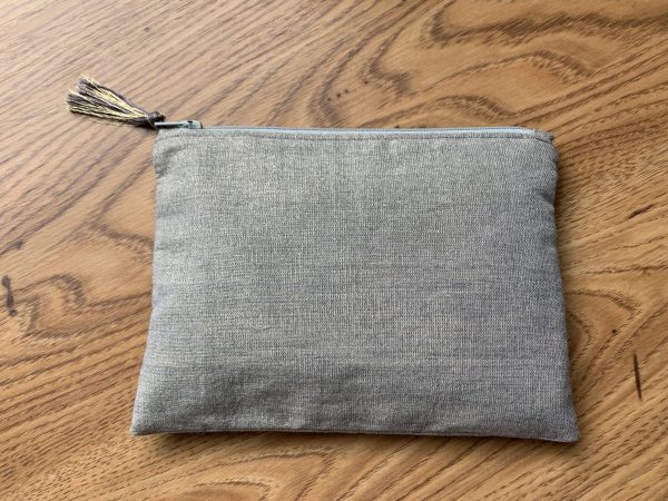 Pochette en Coton Grise Pailletée – Image 3